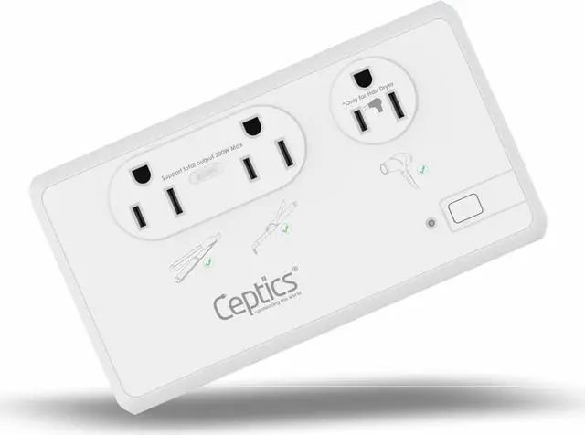Alt view image 3 of 3 - Voltage Converter for Travel, 220V to 110V Converter w/Type C, E/F, G, I Plugs, 2000W Outlet for Hair Dryers, 4 USB w/ 1 USB-C PD 18W Fast Charge, for Curling Iron, Straightener, Chargers