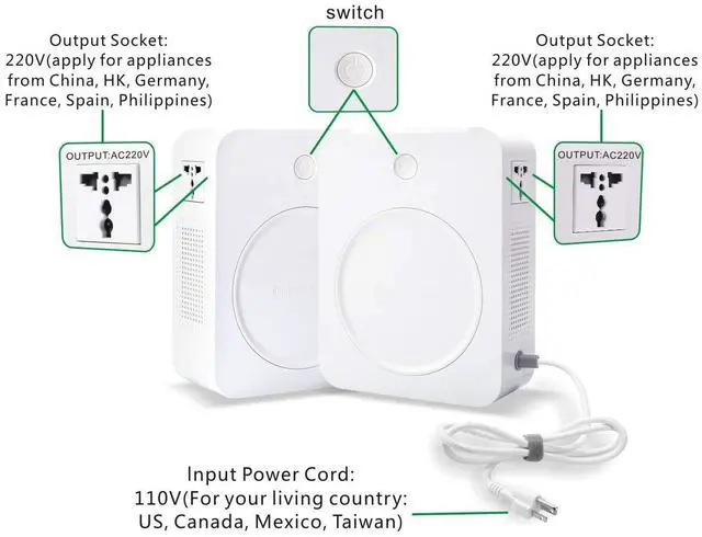Alt view image 3 of 7 - 2000W Step Up Voltage 110V to 220V Converter Heavy Duty Power Converter 110v to 220v Power Transformer for Europe Asian Korea 220V-240V Appliances Use in US Canada Mexico
