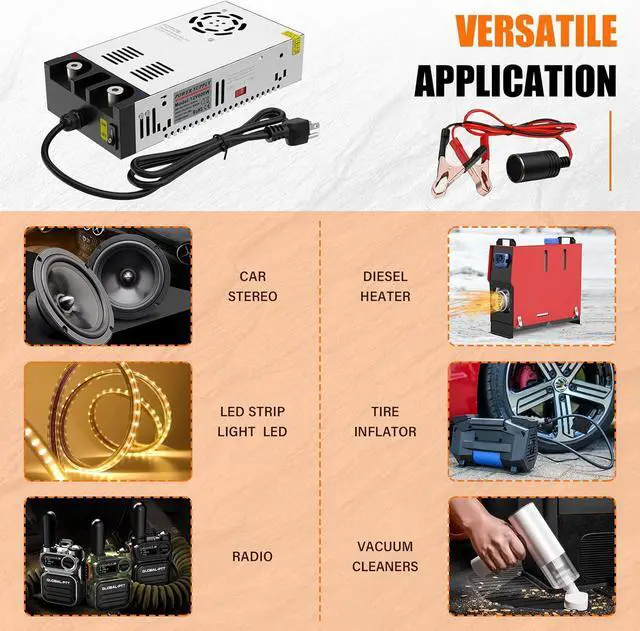 Alt view image 7 of 7 - 110V to 12V DC Converter, IMAYCC AC to DC Converter 600W 50A,120V to 12V Power Supply, Adjustable Power Supply