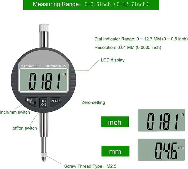 Alt view image 7 of 7 - Dial Indicator Bore Gauges (2"-6"/0.0005"), Engine Cylinder Measurement with Carbide anvils