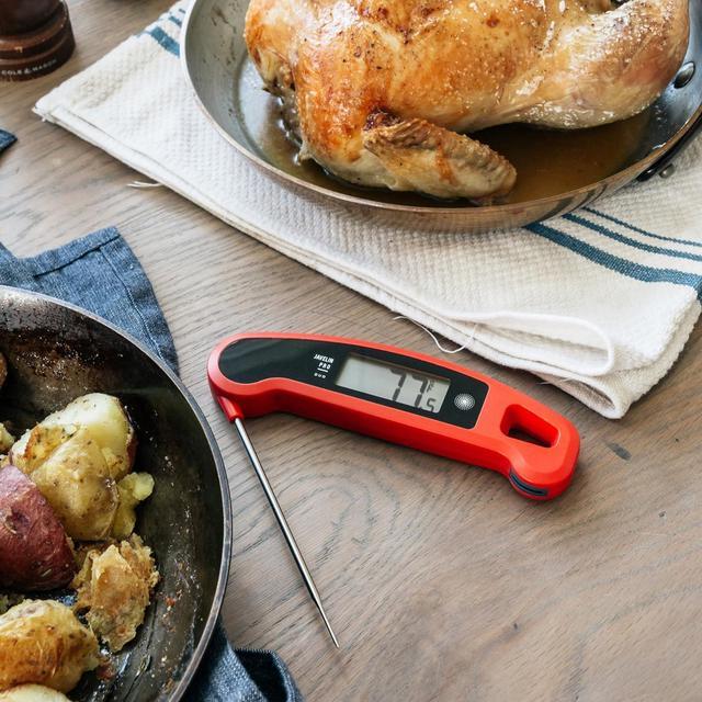 Alt view image 5 of 6 - Ultra-Fast 1-Second Professional Digital Instant Read Meat Thermometer for Grill and Cooking, Auto-Rotating Backlit Display, IP65 Water Resistant, NSF Certified  Olive