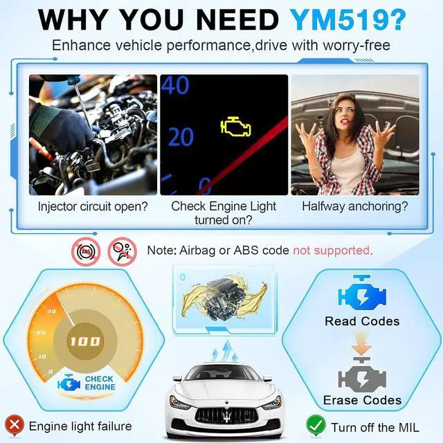Alt view image 4 of 7 - OBD2 Scanner with Battery Tester - Diagnostic Tool for Cars, Check Engine Light & Emissions Readiness, Real-Time Date, Plug & Play, Multilingual, Support All Vehices