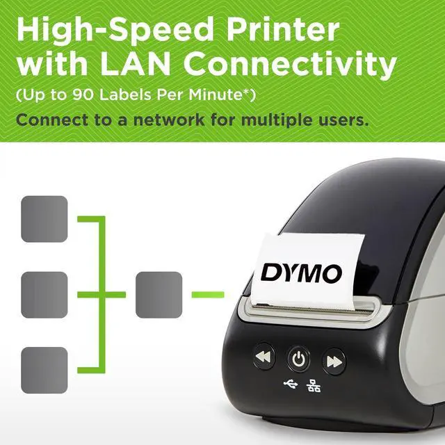 Alt view image 6 of 7 - LabelWriter 550 Turbo Label Printer Bundle Label Maker with Direct Thermal Printing Automatic Includes Address Labels Multipurpose Labels Durable Multipurpose