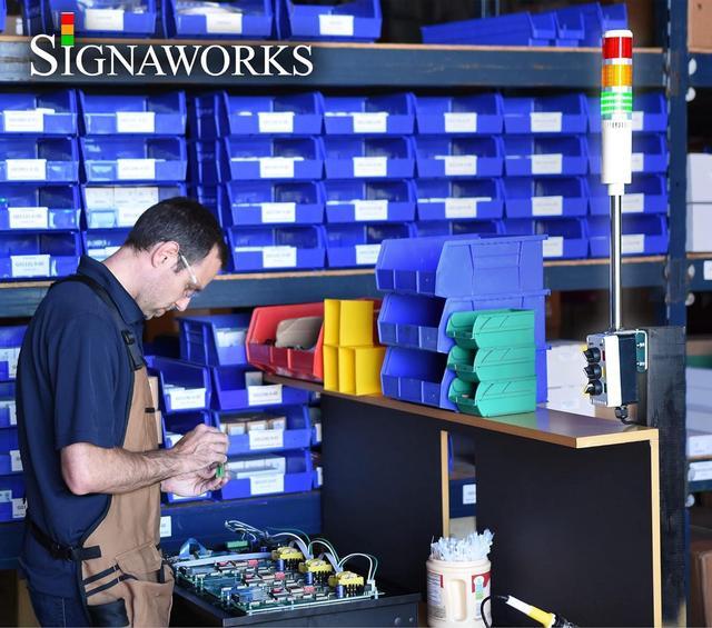 Alt view image 5 of 7 - 4 Stack Super Bright LED Andon Tower Light, Off-Steady, Red/Amber/Green/Blue, 8 ft Industrial Power Cord, Plug & Play Ready, 3 Prong Plug Meets OHSA Standard * Made in USA *