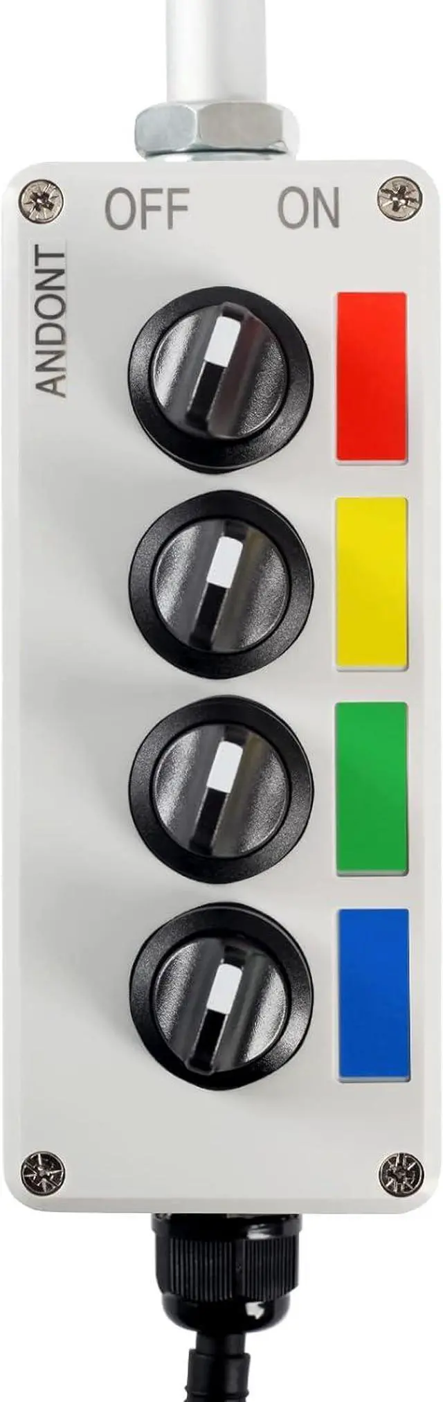 Alt view image 4 of 7 - 4 Stack Super Bright LED Andon Tower Lights with Buzzer, Off-ON or Flash, 6 ft Industrial Adapter, Plug Play Ready