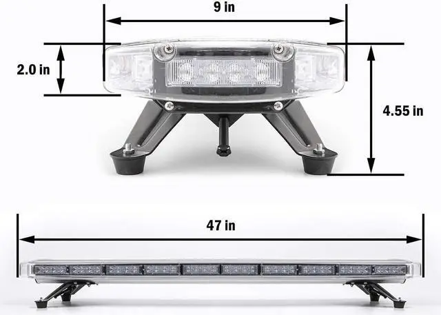 Alt view image 4 of 6 - 88 Amber White LED Extreme Bright Intensity Construction Emergency Warning Beacon Strobe Light Bar Rooftop Low Profile Law Enforcement Hazard Flashing for Tow Work Truck Vehicle Universal