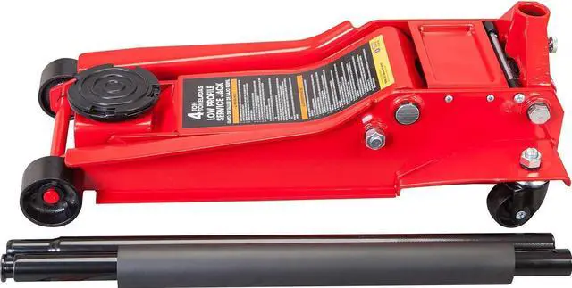 Alt view image 2 of 7 - RED AT84007R Torin Hydraulic Low Profile Service/Floor Jack with Dual Piston Quick Lift Pump, 4 Ton (8,000 lb) Capacity, Red