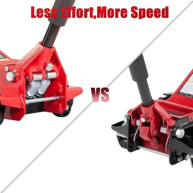 Alt view image 3 of 7 - RED AT84007R Torin Hydraulic Low Profile Service/Floor Jack with Dual Piston Quick Lift Pump, 4 Ton (8,000 lb) Capacity, Red