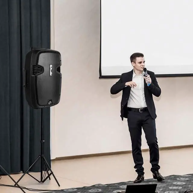 Alt view image 5 of 7 - PPHP1299WU.5 Karaoke Portable PA Speaker System - 1000W Active Powered Wireless Bluetooth Compatible Outdoor Speaker W/Rechargeable Battery, Wheels, USB MP3 RCA, 2 UHF Microphone, Remote, Black