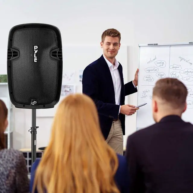 Alt view image 7 of 7 - PPHP1299WU.5 Karaoke Portable PA Speaker System - 1000W Active Powered Wireless Bluetooth Compatible Outdoor Speaker W/Rechargeable Battery, Wheels, USB MP3 RCA, 2 UHF Microphone, Remote, Black