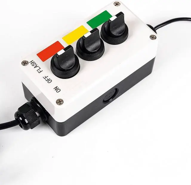 Alt view image 3 of 5 - 3 Stack Super Bright LED Andon Tower Lights, ON-Off-Flash,16 ft Extension Cord, 6 ft Industrial Adapter, Plug Play Ready