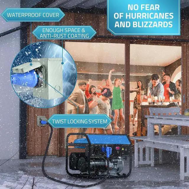 Alt view image 2 of 7 - Generator Cord 50 Amp 25FT & Power Inlet Box, NEMA 14-50P/SS2-50R Twist Lock Extension Cord with NEMA SS2-50P Generator Inlet, ETL Listed, Weatherproof, Emergency Power Combo Kit