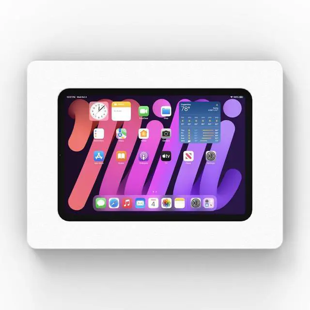 Alt view image 2 of 7 - White On-Wall Tablet Mount Compatible with iPad Mini (6th Gen)