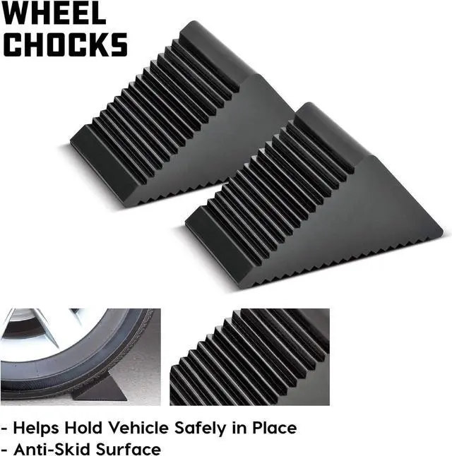 Alt view image 6 of 7 - 6 Piece Car Jack and Garage Creeper Service Set, 2 Ton Vehicle Lift, Jackstands, Folding Creeper, Wheel Chocks, Car Repair Garage Equipment - 640816, Large, Red