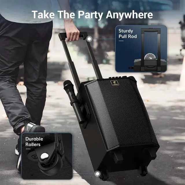 Alt view image 7 of 7 - Wireless Karaoke Machine for Adults, TONOR PA System Portable Bluetooth Singing Speaker with Dual Wireless Microphones Microfono, Disco Ball for Home Karaoke, Party, Class and Church K20