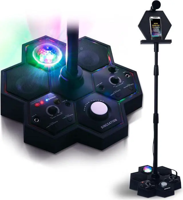 Main image of All-In-One Karaoke System & Party Machine - Performer Speaker w/Bluetooth Microphone Sing Stand - No CDs! - Kids or Adults. YouTube your Favorite Karaoke Videos & Songs