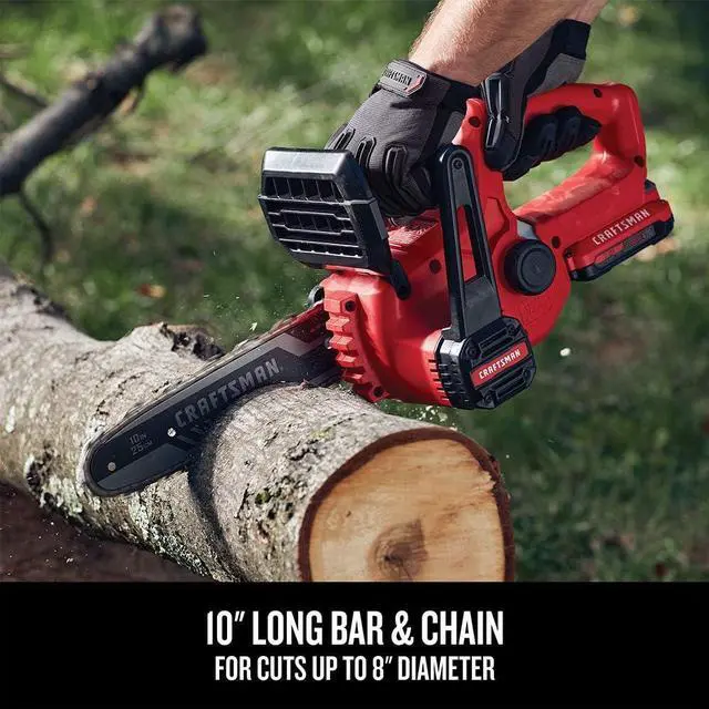 Alt view image 4 of 7 - V20 Mini Chainsaw, 10 inch, Battery and Charger Included (CMCCS610D1)
