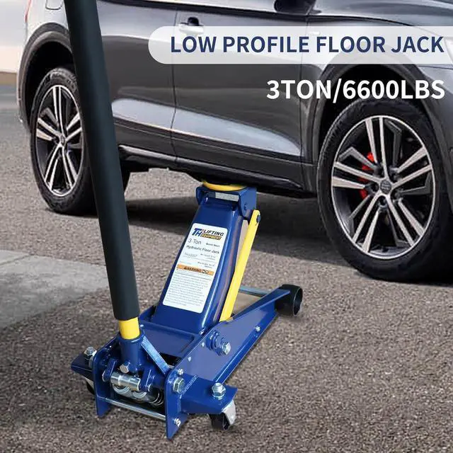 Alt view image 7 of 7 - Heavy Duty 3 Ton Floor Jack,Low Profile Hydraulic Jack, Steel Service Jack Quick Rise with Double Pump Quick Lift