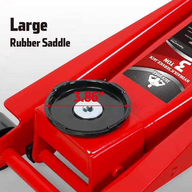 Alt view image 5 of 7 - Floor Jack 3 Ton Capacity Fast Lift Service Jack Steel Heavy Duty Hydraulic Car Jack