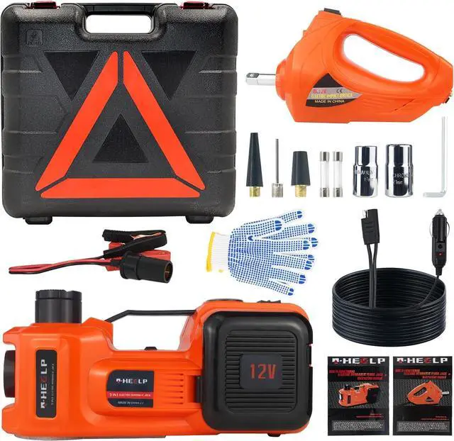 Alt view image 6 of 7 - Electric Car Jack Kit 5Ton 12V Hydraulic Car Jack Lift (Lifting Range: 6.1~17.7 inch) with Electric Impact Wrench for SUV MPV Sedan Truck Change Tires Garage Repair