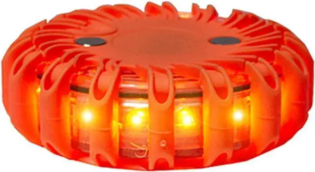 Alt view image 5 of 6 - Lights 6 Pack of Rechargeable 16 LED Road Flare Disc Warning Beacon Emergency Flares for the Car, Truck, Bike, RV Vehicles - Roadside Emergency Kit w/ Charger & Carrying Case Included