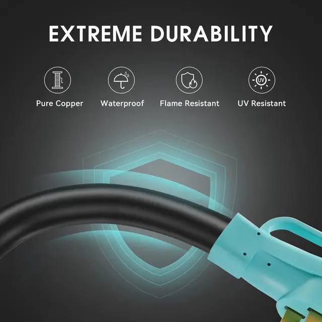 Alt view image 5 of 7 - 50 Amp Generator Cord 15FT and Power Inlet Box, 125V/250V RV Power Cord, NEMA 14-50P/SS2-50R Twist Lock Connector, NEMA SS2-50P Generator Inlet Box, 30M/50F Adapter Included, ETL Listed