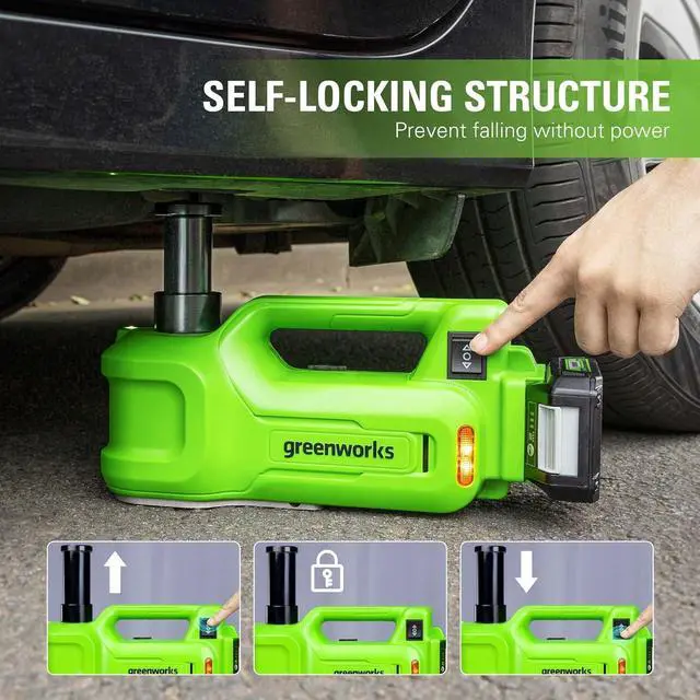 Alt view image 4 of 7 - 24V Cordless Car Jack Kit, 3 Ton Max Loading For Vehicle Weigh Hydraulic Jack with 2Ah Battery and Charger