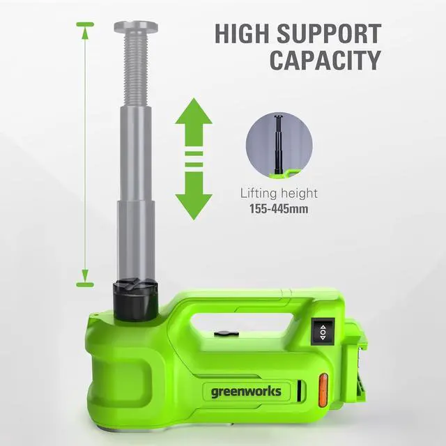 Alt view image 3 of 7 - 24V Cordless Car Jack Kit, 3 Ton Max Loading For Vehicle Weigh Hydraulic Jack with 2Ah Battery and Charger