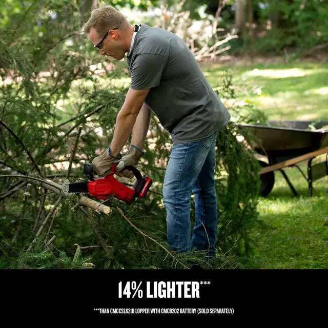 Alt view image 5 of 7 - V20 Cordless Pruning Saw, 6" Chain, Small Chainsaw with Battery and Charger Included (CMCCS320D1)