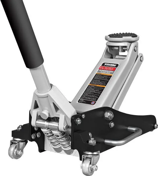 Main image of TAM815016L Hydraulic Low Profile Aluminum and Steel Racing Floor Jack with Dual Piston Quick Lift Pump, 1.5 Ton (3,000 lb) Capacity, Black