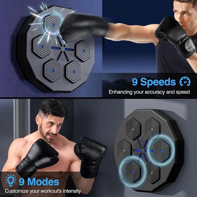 Alt view image 3 of 7 - New Music Boxing Machine with Two Pairs of Gloves Upgraded 2.0 Smart Bluetooth Music Boxing Parent-Child Games Wall-Mounted Exercise Equipment for Home