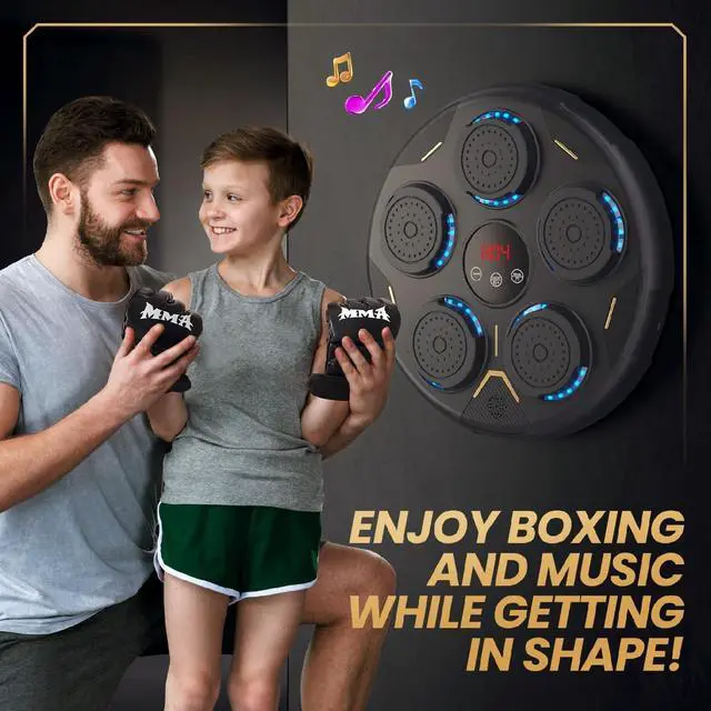 Alt view image 7 of 7 - Music Boxing Machine, Boxing Machine Wall Mounted Music with Gloves, Smart Bluetooth Boxing Equipment, Boxing Music Workout Machine