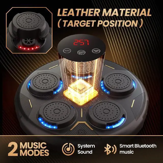 Alt view image 3 of 7 - Music Boxing Machine, Boxing Machine Wall Mounted Music with Gloves, Smart Bluetooth Boxing Equipment, Boxing Music Workout Machine