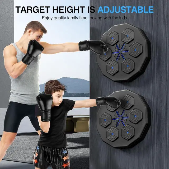 Alt view image 6 of 7 - New Music Boxing Machine with Two Pairs of Gloves Upgraded 2.0 Smart Bluetooth Music Boxing Parent-Child Games Wall-Mounted Exercise Equipment for Home