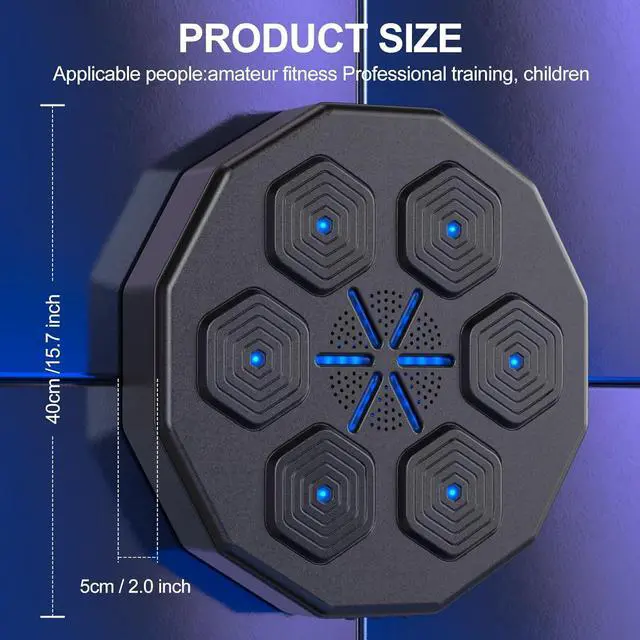 Alt view image 7 of 7 - New Music Boxing Machine with Two Pairs of Gloves Upgraded 2.0 Smart Bluetooth Music Boxing Parent-Child Games Wall-Mounted Exercise Equipment for Home