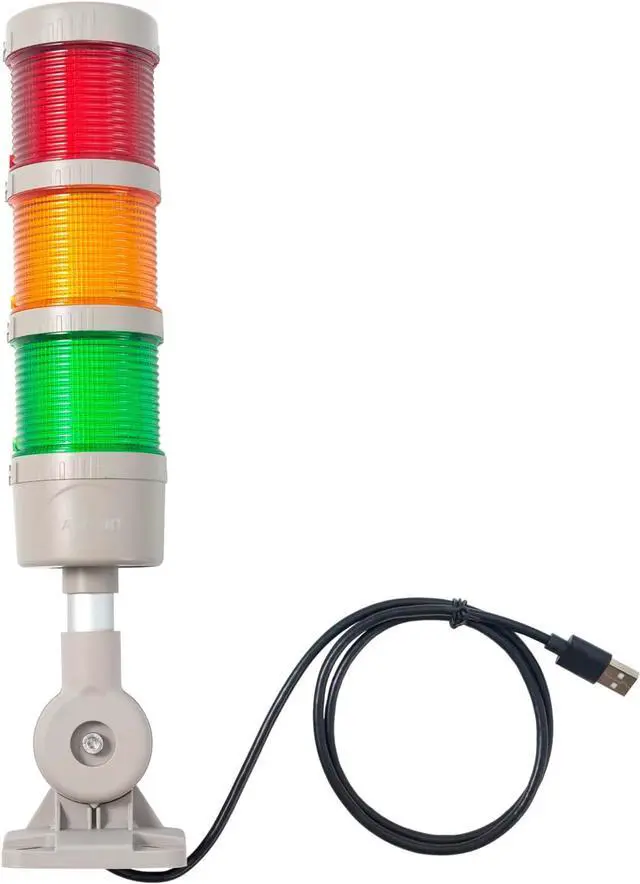 Main image of USB Stack LED Andon Tower Lights with Buzzer, Industrial Warning Lights, Column Tower Lights(5VDC, 3 Layer, with Buzzer)