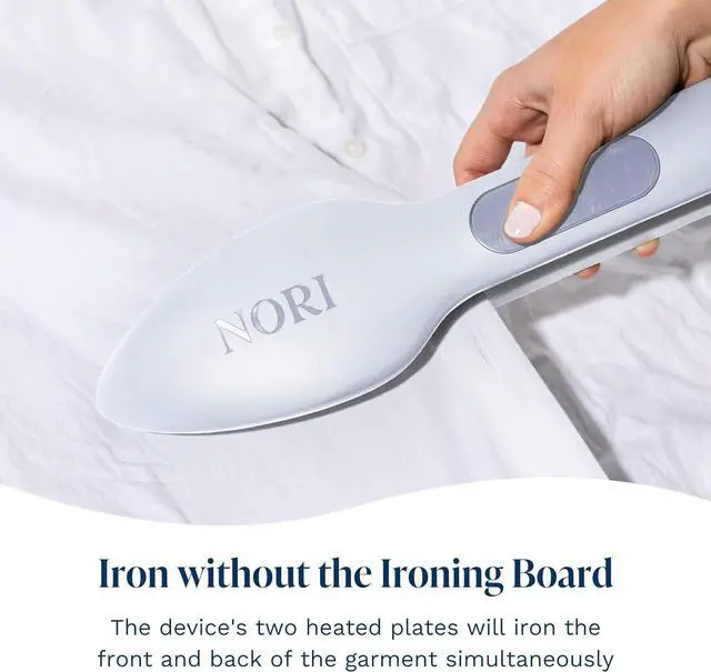 Alt view image 2 of 7 - Press Travel Steam Iron | Handheld Iron With Steam | No Ironing Board Required | Easy to Use w/ 6 Fabric Settings | Optional Steam Feature | Removes Wrinkles | Women Gift Ideas (White)