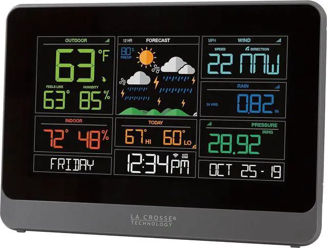 Main image of Technology C83100-INT WiFi Professional Weather Station, Indoor/Outdoor Temperature and Humidity with Included Thermo-Hygro Sensor, White/Black