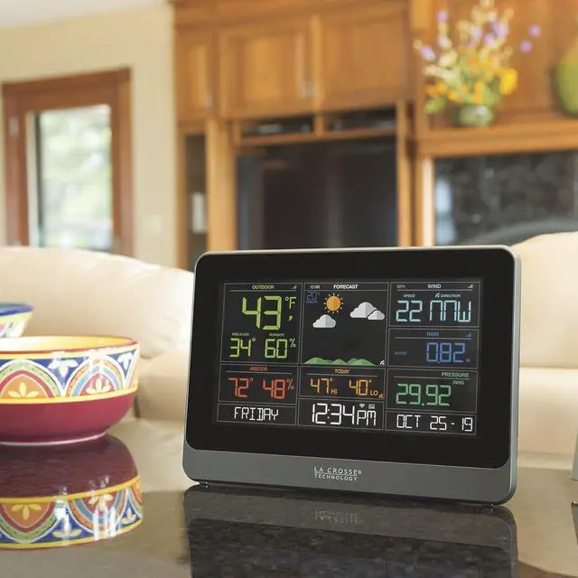 Alt view image 4 of 4 - Technology C83100-INT WiFi Professional Weather Station, Indoor/Outdoor Temperature and Humidity with Included Thermo-Hygro Sensor, White/Black