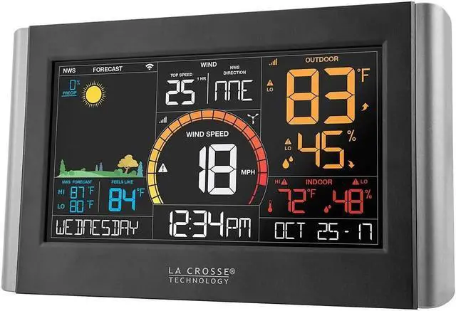 Main image of Technology Wireless Weather Station with WiFi Connectivity, Dynamic Forecast, Wind Speed and Alerts, Temperature/Humidity - NWS Forecast, Long Range Transmission (400 Feet)