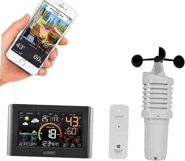Alt view image 5 of 5 - Technology Wireless Weather Station with WiFi Connectivity, Dynamic Forecast, Wind Speed and Alerts, Temperature/Humidity - NWS Forecast, Long Range Transmission (400 Feet)