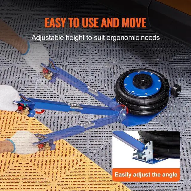 Alt view image 5 of 7 - Air Jack, 3 Ton/6600 lbs Triple Bag Air Jack, Airbag Jack with Six Steel Pipes, Lift up to 17.7", 3-5 s Fast Lifting Pneumatic Jack, with Adjustable Long Handles for Cars