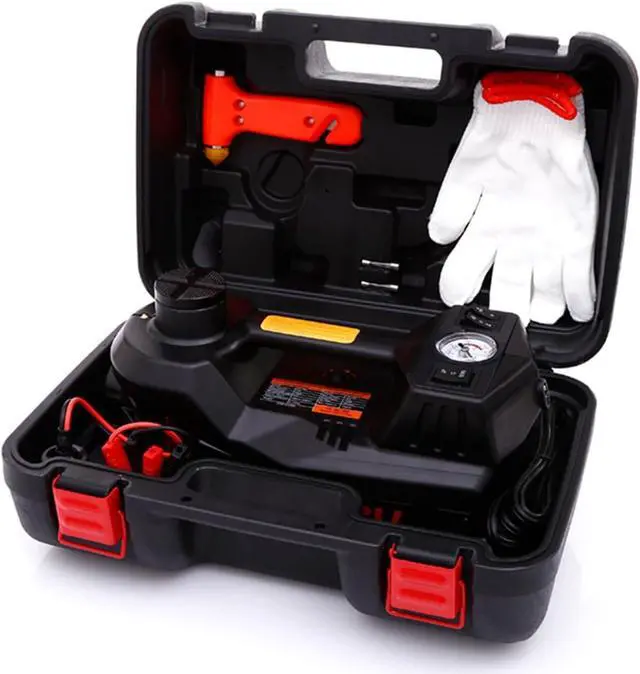 Main image of Car Jack Hydraulic Jack  5 Ton Electric Car Jack Stand Three in One Car Jack Kit for Sedans SUV Car Lift Floor Jack for Tire Change and Road Emergencies with Integrated Tire Pump (Black)