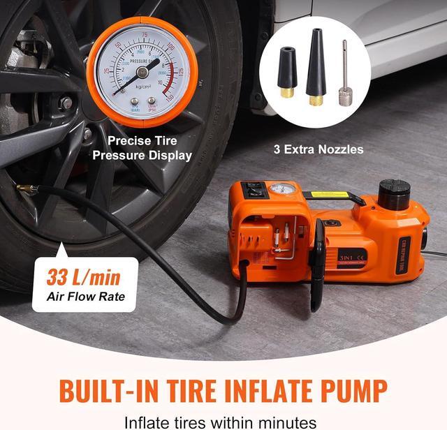 Alt view image 5 of 7 - Electric Car Jack, 5 Ton/11023 LBS Hydraulic Jack Lift with Electric Impact Wrench, Built-in Inflatable Pump, and LED Light for SUV MPV Sedan Truck Change Tires Garage Repair