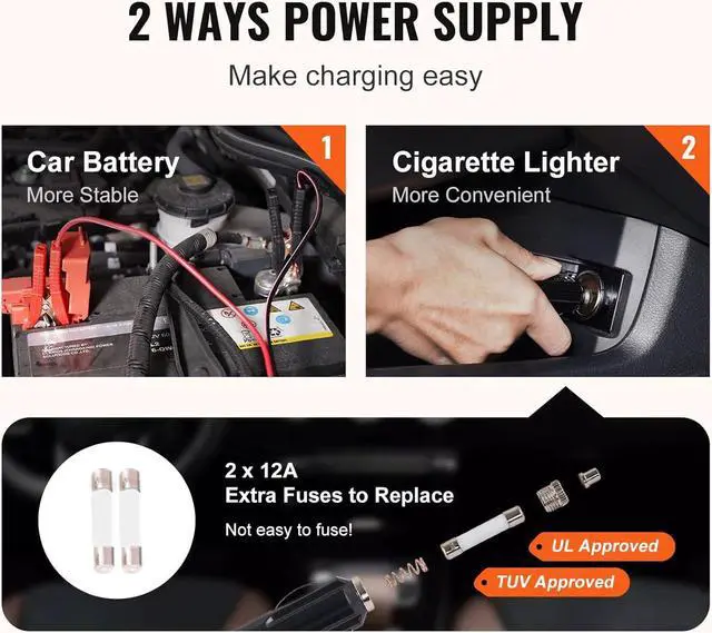 Alt view image 7 of 7 - Electric Car Jack, 5 Ton/11023 LBS Hydraulic Jack Lift with Electric Impact Wrench, Built-in Inflatable Pump, and LED Light for SUV MPV Sedan Truck Change Tires Garage Repair