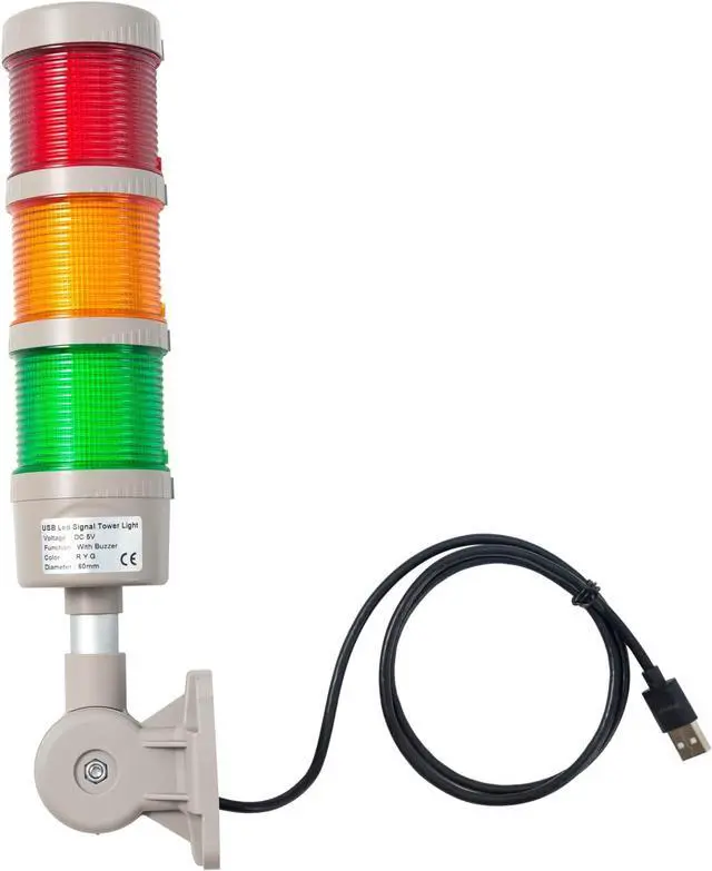Alt view image 3 of 4 - USB Stack LED Andon Tower Lights with Buzzer, Industrial Warning Lights, Column Tower Lights(5VDC, 3 Layer, with Buzzer)