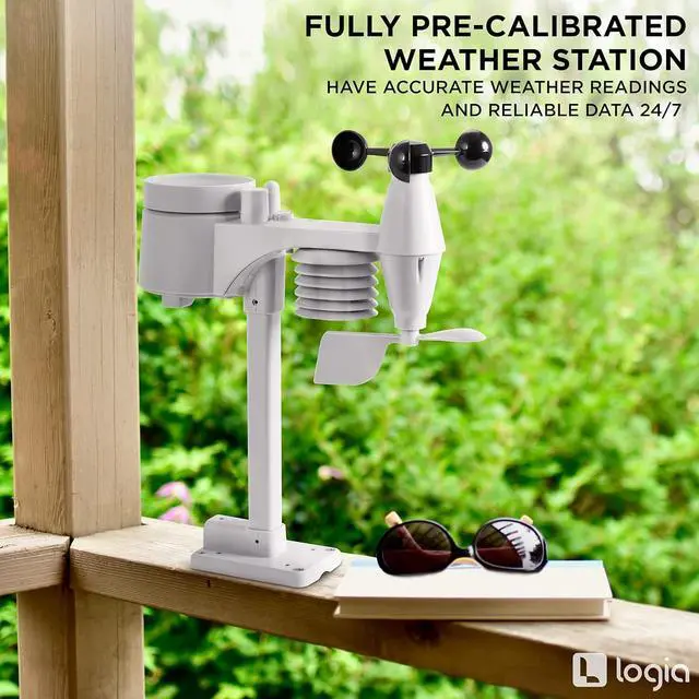 Alt view image 6 of 7 - 17-in-1 Weather Station with Wireless 7-in-1 Wireless Sensor Array Weather Monitoring System, Temperature Humidity Wind Speed/Direction Rain UV & More, w/Forecast Data, Alarm, Alerts
