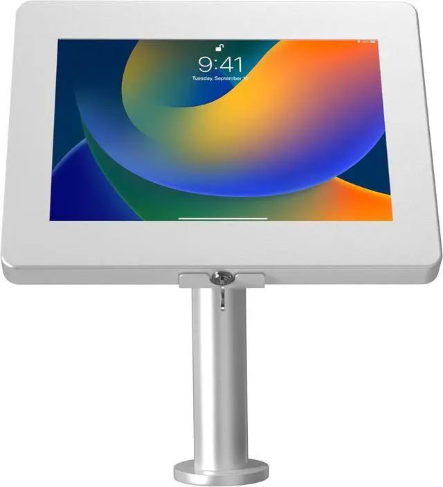 Alt view image 2 of 7 - iPad Wall Mount Enclosure - Wall Mount Enclosure for Tablets W/Curved Neck for iPad 7/8/9 Gen 10.2" - iPad Pro - iPad Air - Galaxy Tab - Lenovo Tab & More Tablets - White - (PAD-PARANW)
