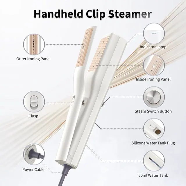 Alt view image 6 of 7 - Steamer for Clothes - Travel Iron Steamer, Portable Mini Handheld Garment Steamer, 2 in 1 Wet & Dry Ironing, 15s Fast Heat Up, 900W Wrinkles Remover Clothes Steamer for Home, Office and Travel, 120V