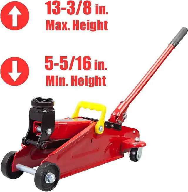 Alt view image 5 of 7 - T82001S Torin Hydraulic Trolley Service/Floor Jack Combo with 2 Jack Stands and Blow Mold Carrying Storage Case, 2 Ton (4,000 lb) Capacity, Red